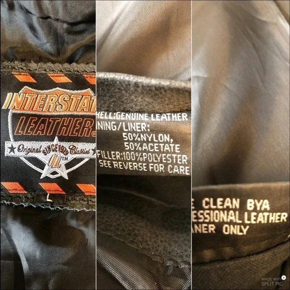 𝅺INTERSTATE Leather Motorcycle Vest-L